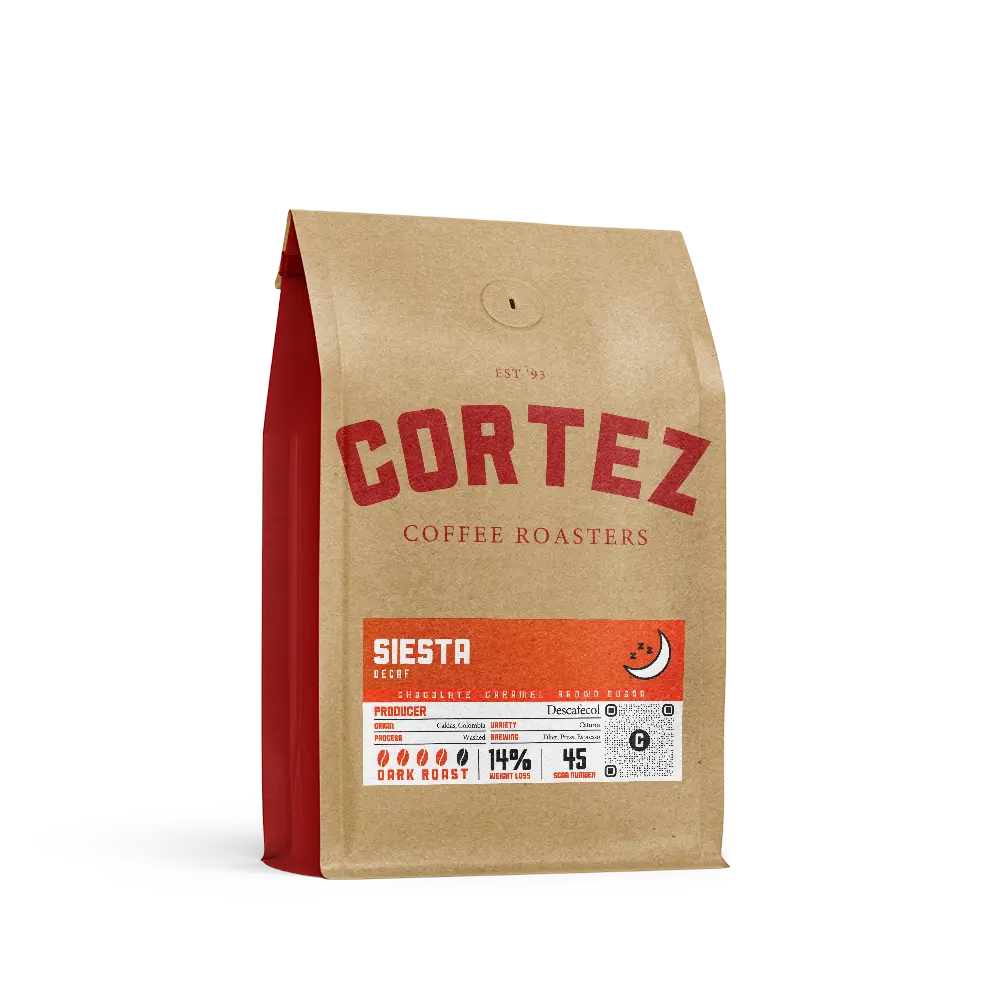 Siesta Decaf Retail Beans Cortez Coffee 